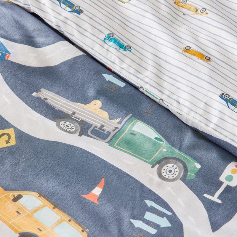On the Road Steel Blue Quilt Cover Set