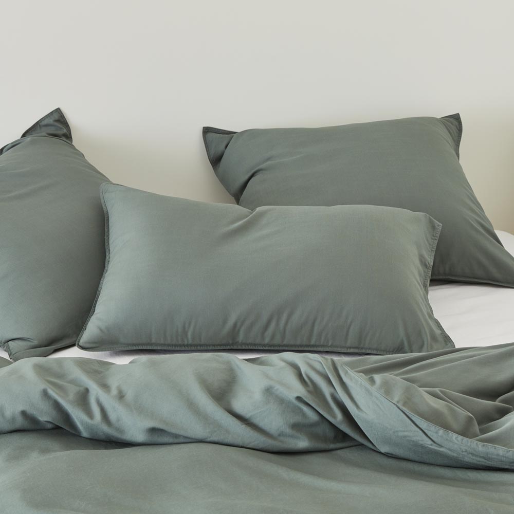 Bamboo Linen Twin Needle Cypress Pillowcases