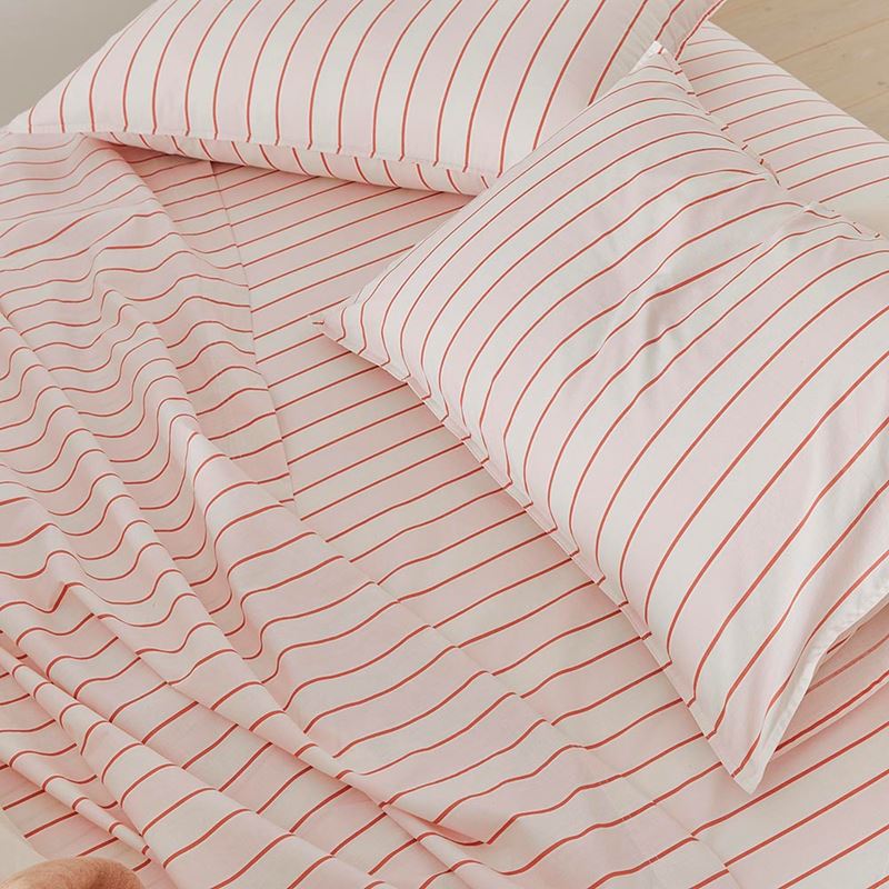Stonewashed Cotton Sunset Stripe Paprika Sheet Separates