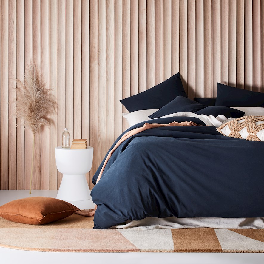 Stonewashed Cotton Navy Quilt Cover Separates