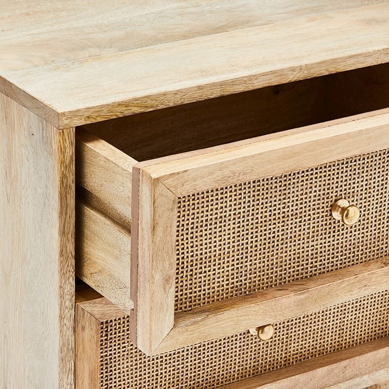 Anjuna Natural 2 Drawer Bedside Table