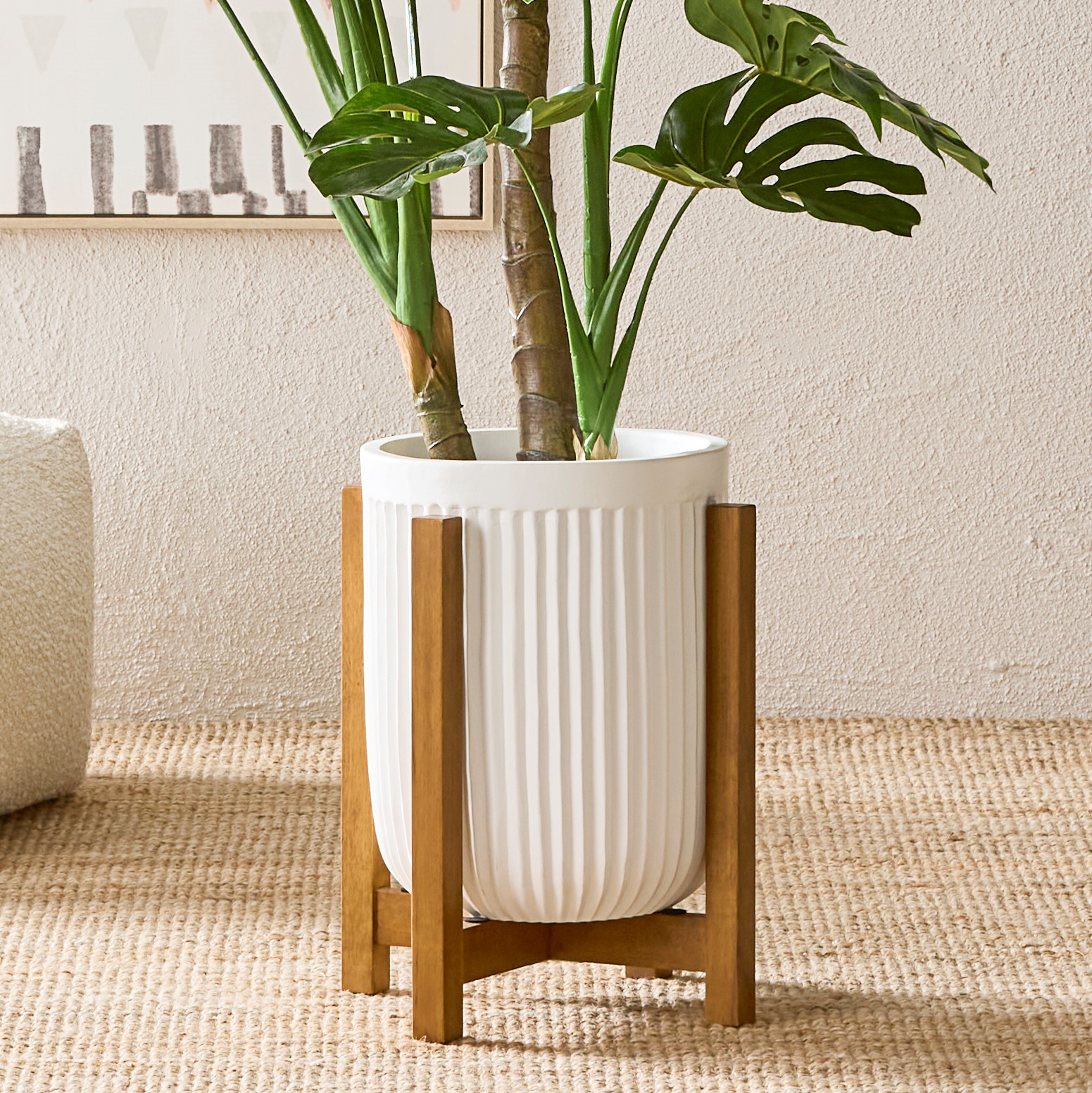 Nora White Plant Stand