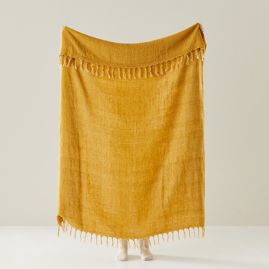 Malmo Honey Linen Throw