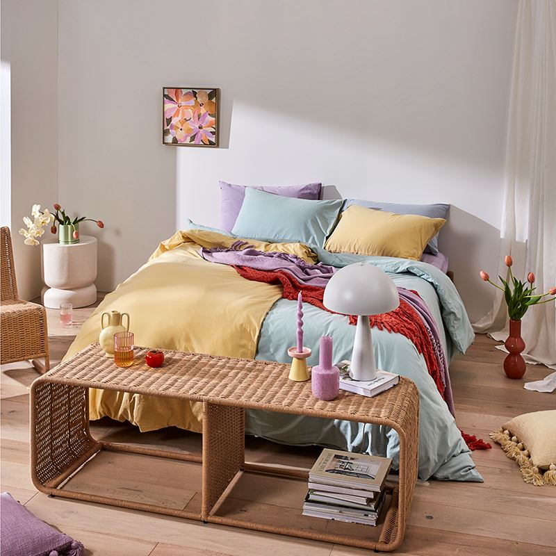 Stonewashed Cotton Ice Blue Quilt Cover Separates