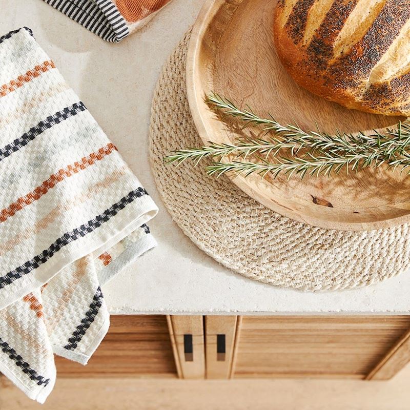 Mimi Blue Sand Cotton Bamboo Tea Towel Pack of 2