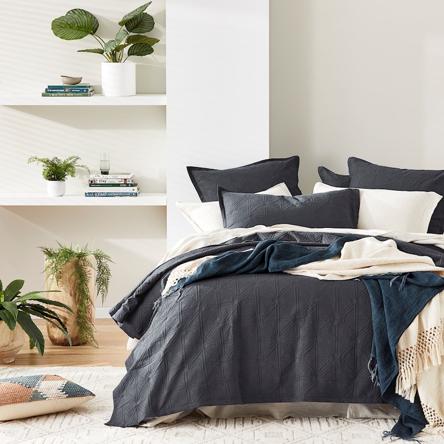 Villa Bedlinen Charcoal Coverlet Separates