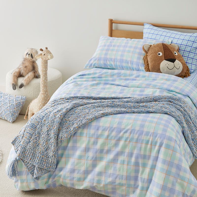 Cameron Check Blue Quilt Cover Set