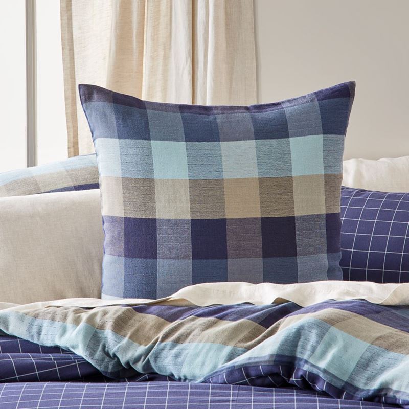 Lewis Stormy Blue Check Quilt Cover Set