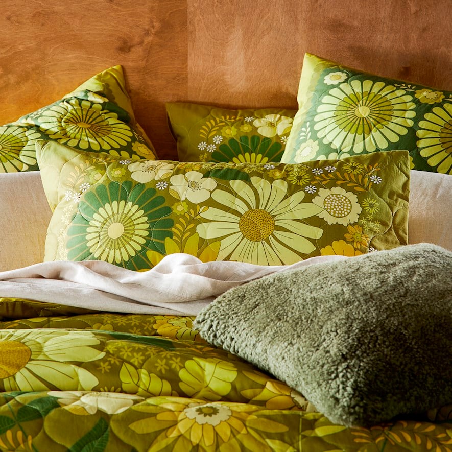 Lime Daisy Quilted Pillowcases