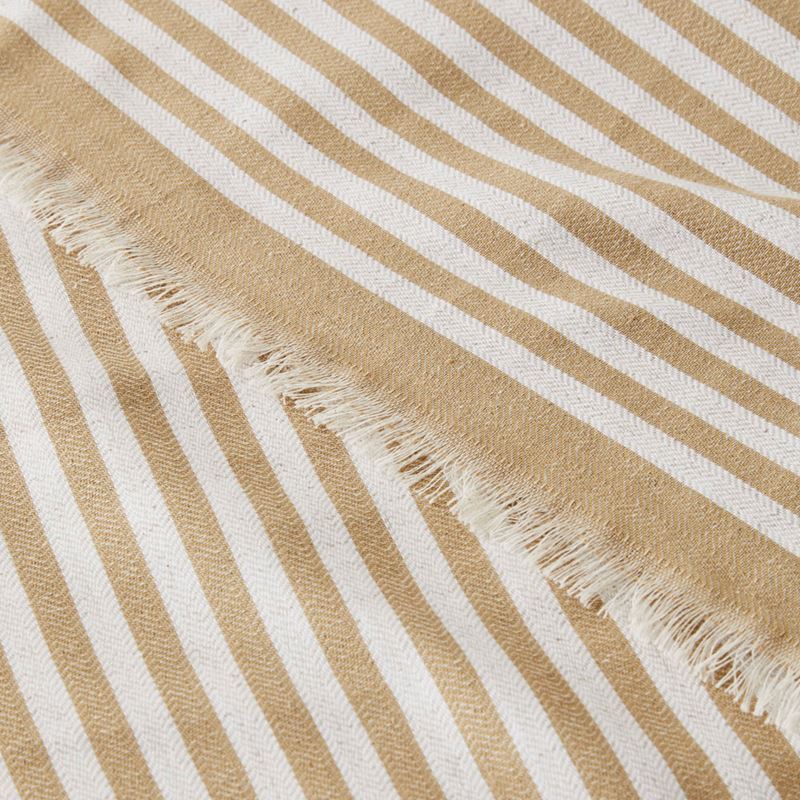 European Biscuit & Natural Stripe Turkish Peshtemal Beach Towel