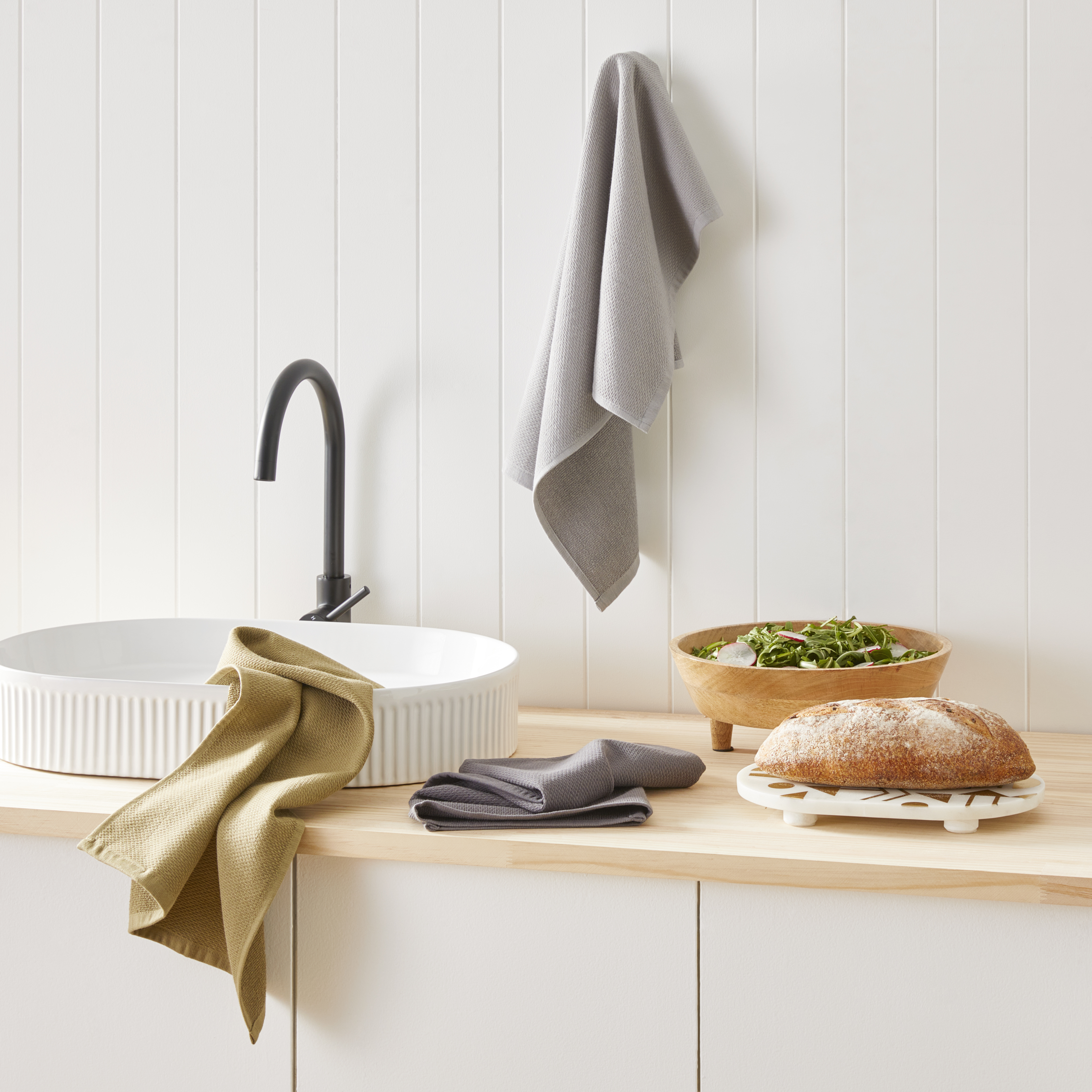 Luxe Fern Grey Tea Towel 3 Pack