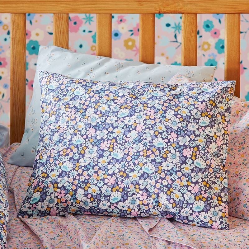 Heirloom Betsie Blue Navy Floral Cot Quilt Cover Set