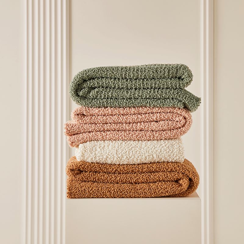 Manhattan Caramel Boucle Throw