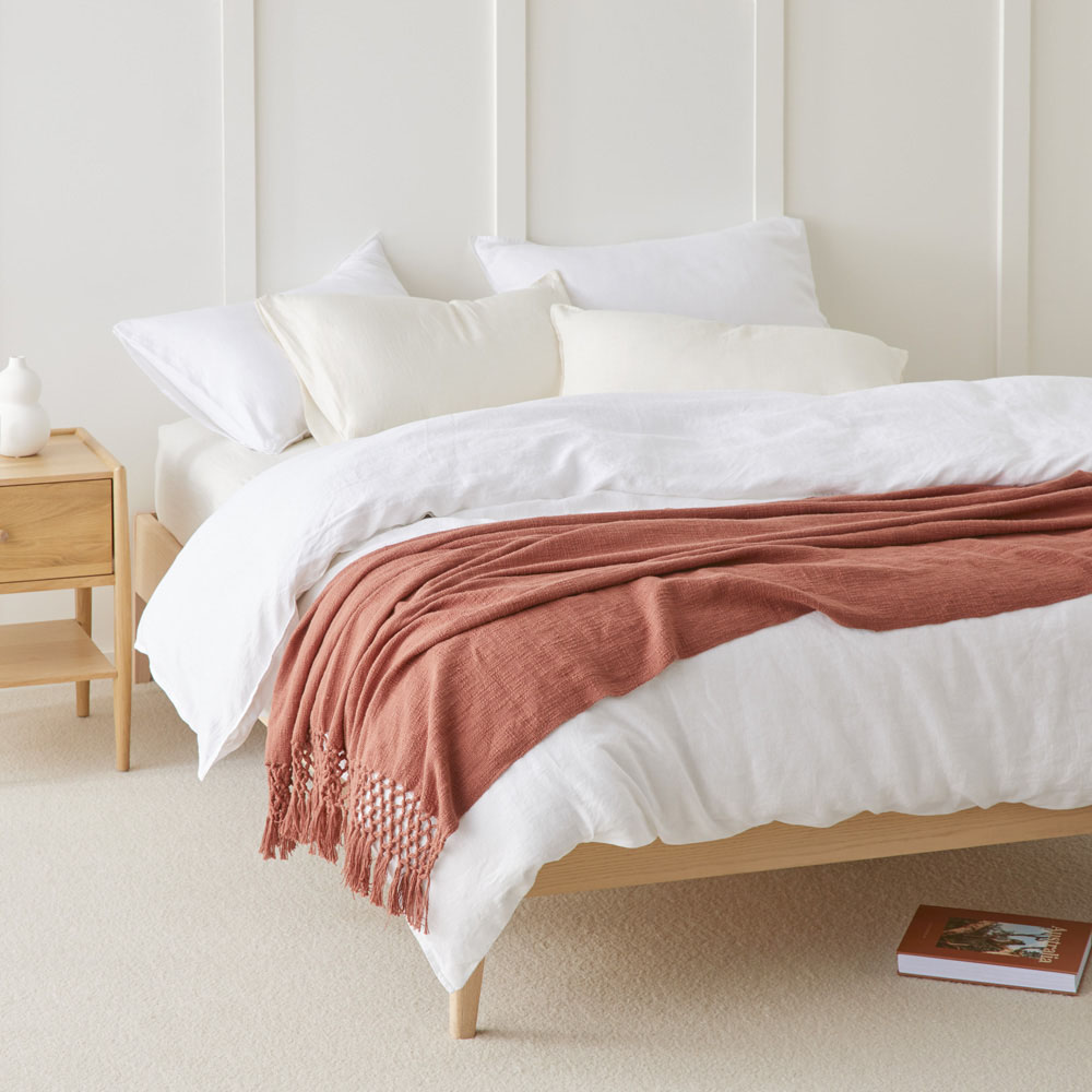 Macrame Rust Knot Throw