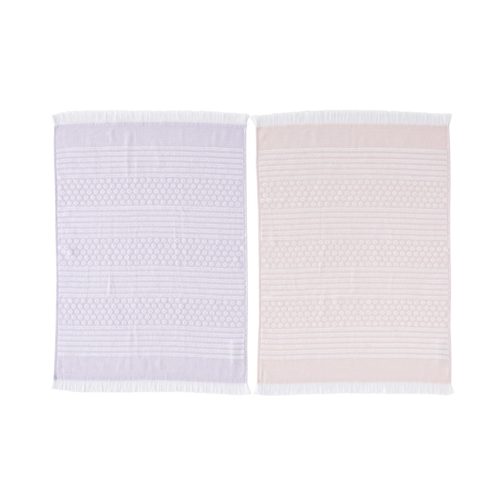 Vera Pink & Lilac Bamboo Cotton Tea Towels 2 Pack