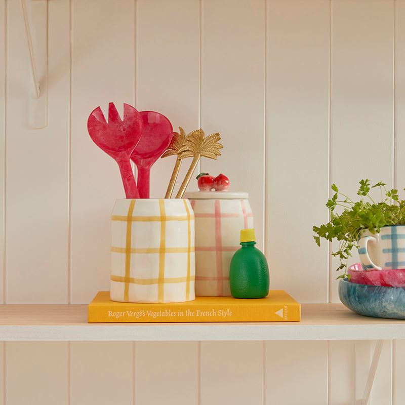 Charli Pink Check Servingware