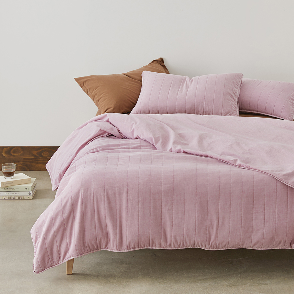 Bronte Quilted Mauve Quilt Cover Separates