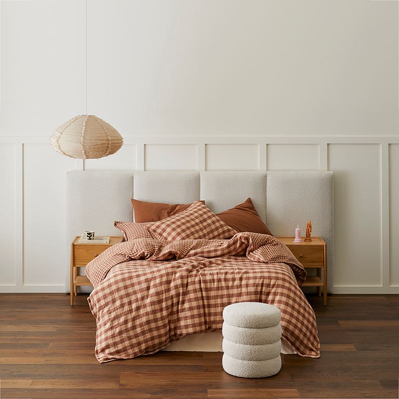 New York Cappuccino Check Quilt Cover Separates