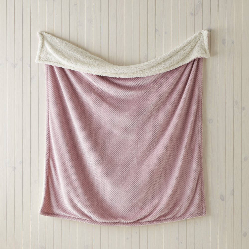 Honeycomb Large Blush Fleece Throw