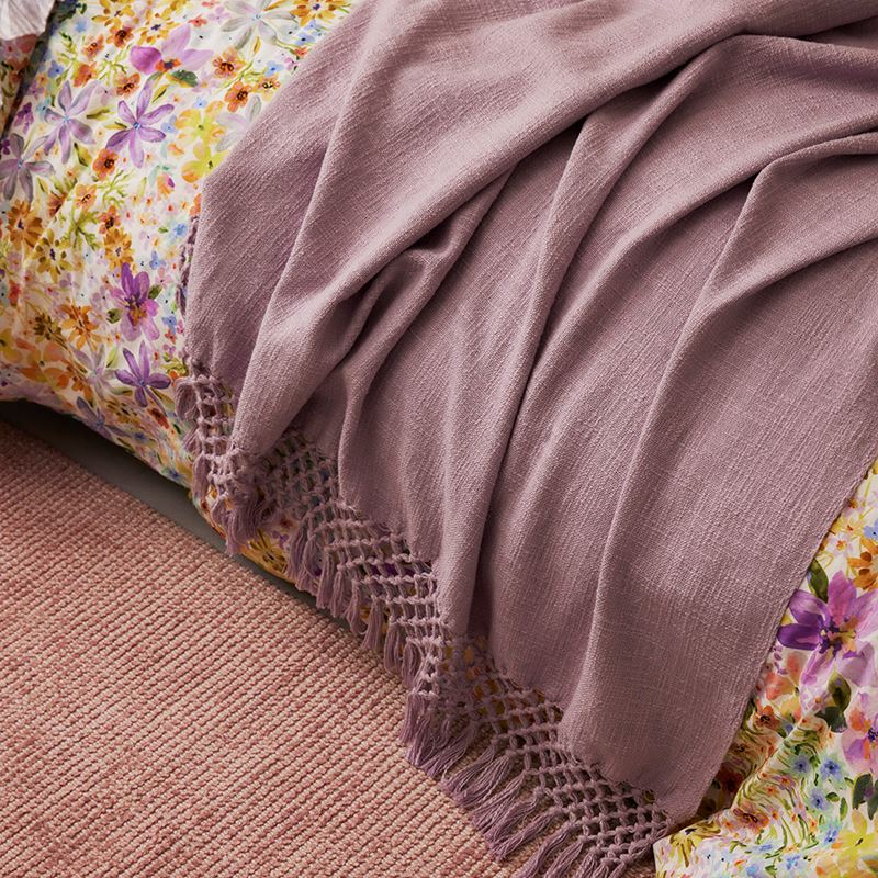 Macrame Lavender Knot Throw