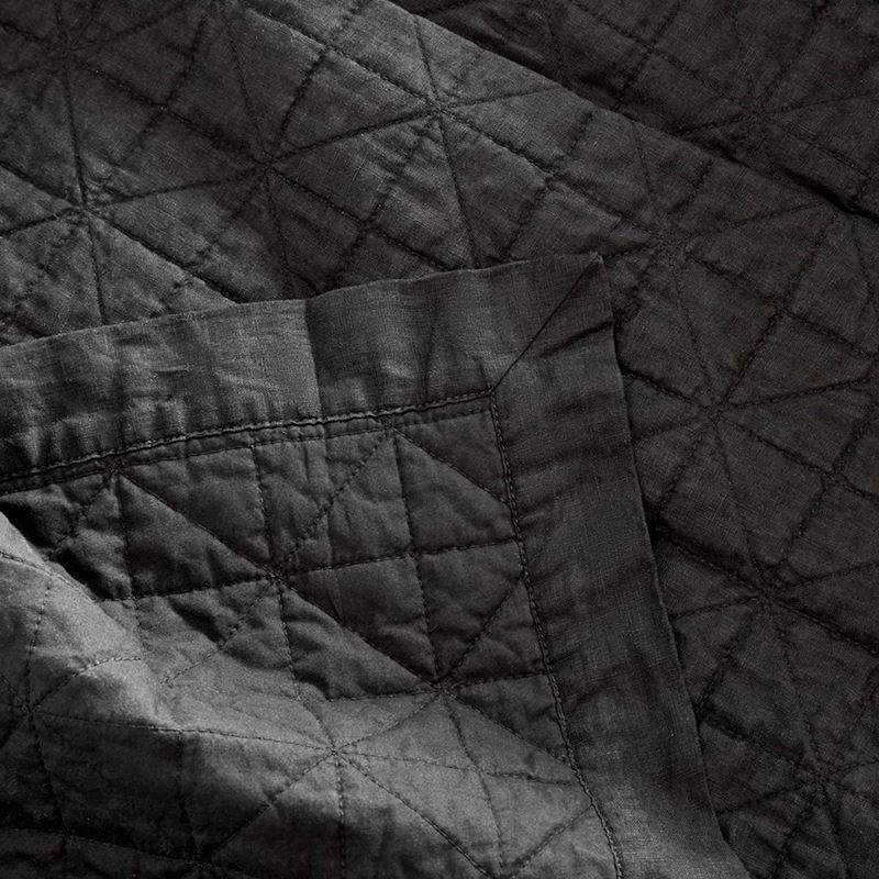 Vintage Washed Linen Onyx Quilted Coverlet Separates