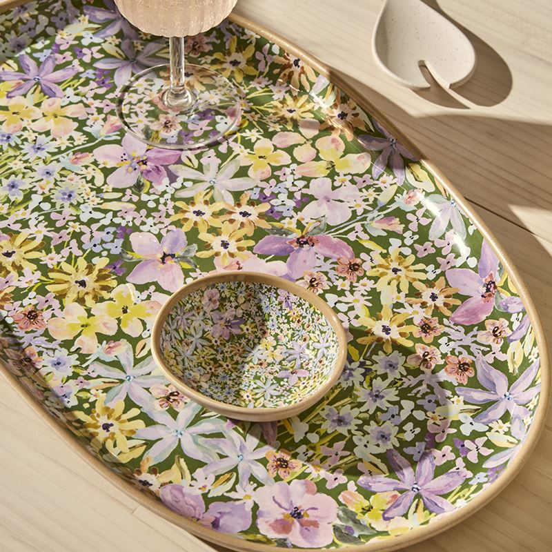 Summer Sorbet Green Floral Melamine Servingware