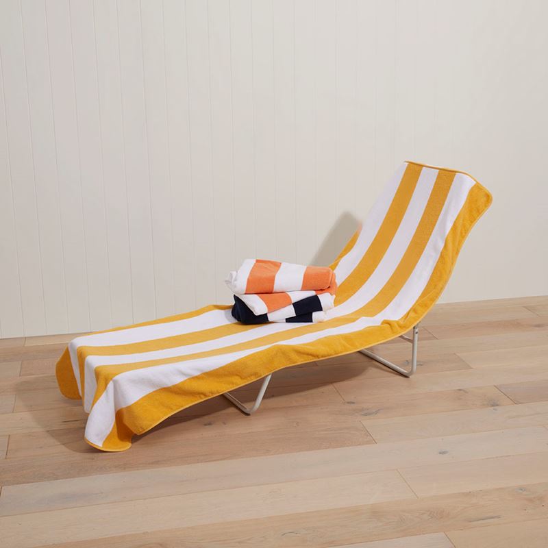 Apricot & White Beach Lounger Towel
