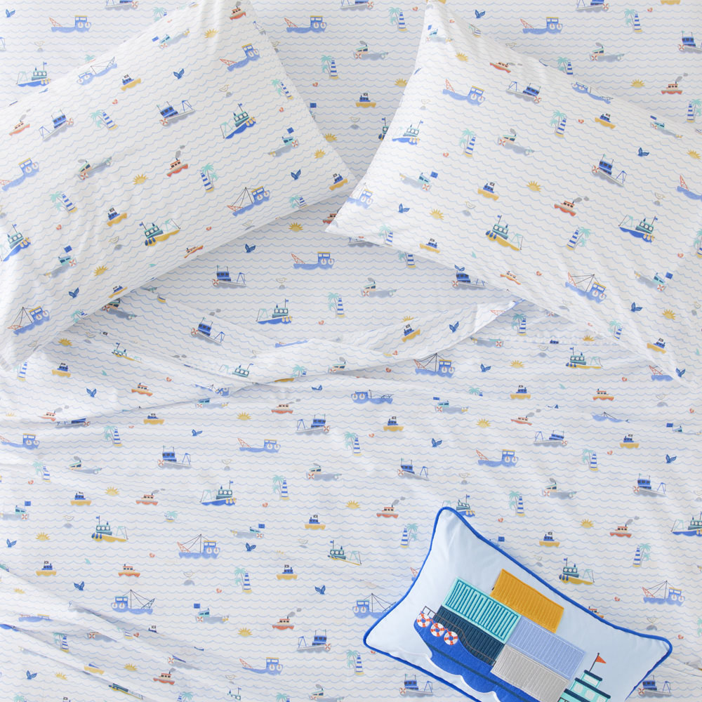 Set Sail White Sheet Set
