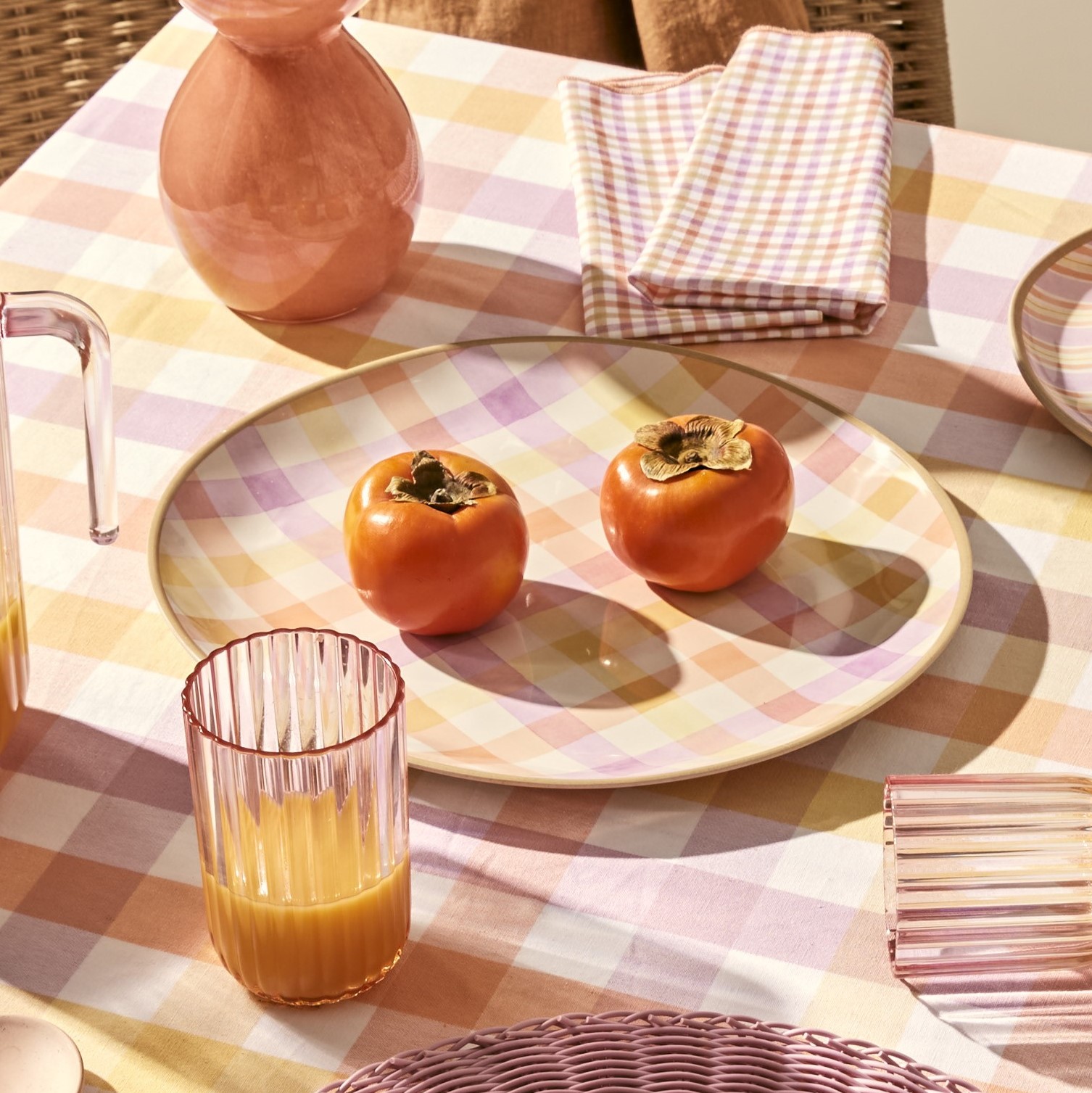 Summer Sorbet Gingham Melamine Servingware