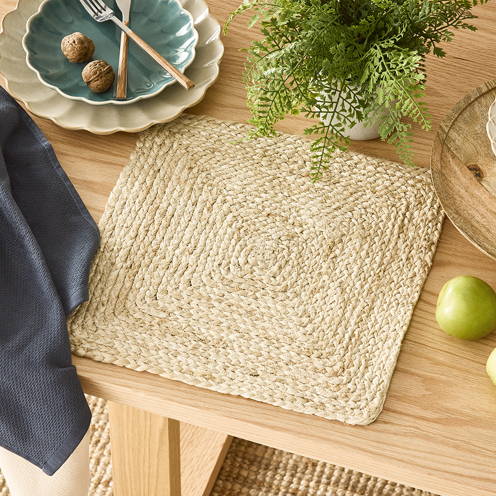 Sicily Collection Pack of 2 Natural Square Placemats