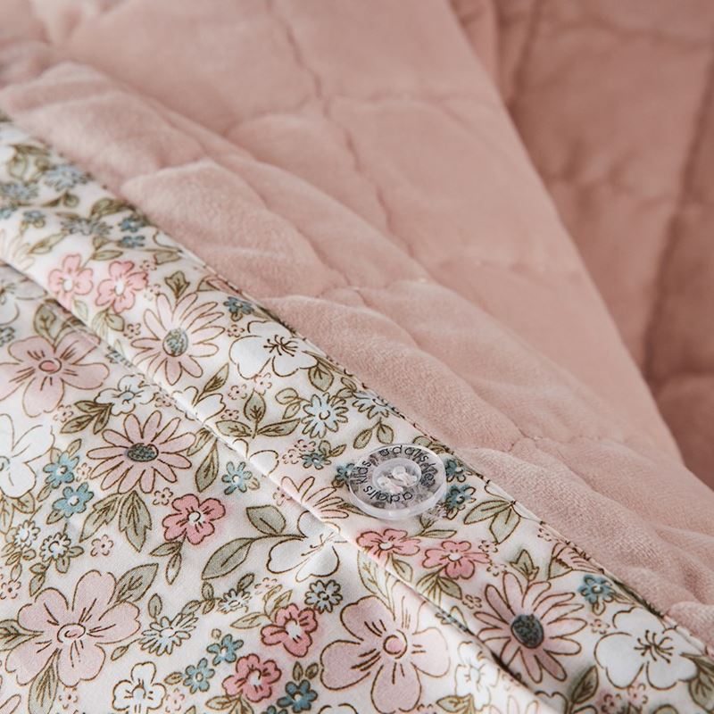 Florence Blush Velvet Quilted Quilt Cover Set