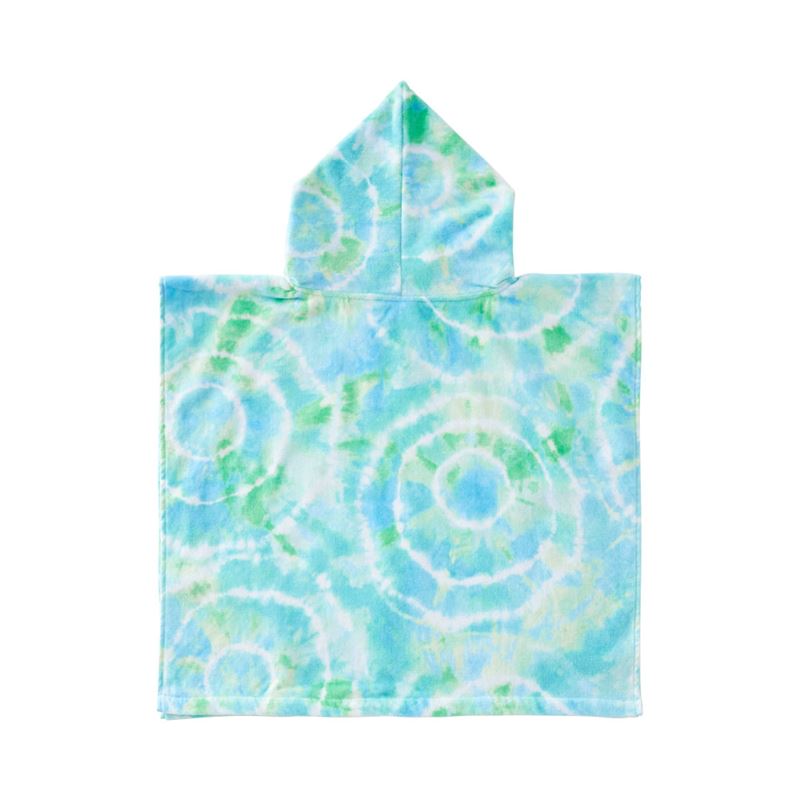 Tie Dye Blue Kids Hooded Beach Towel