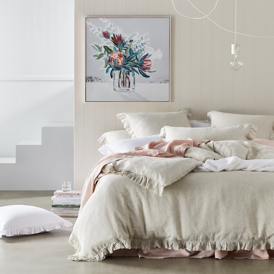 Vintage Washed Linen Linen Ruffle Quilt Cover Separates