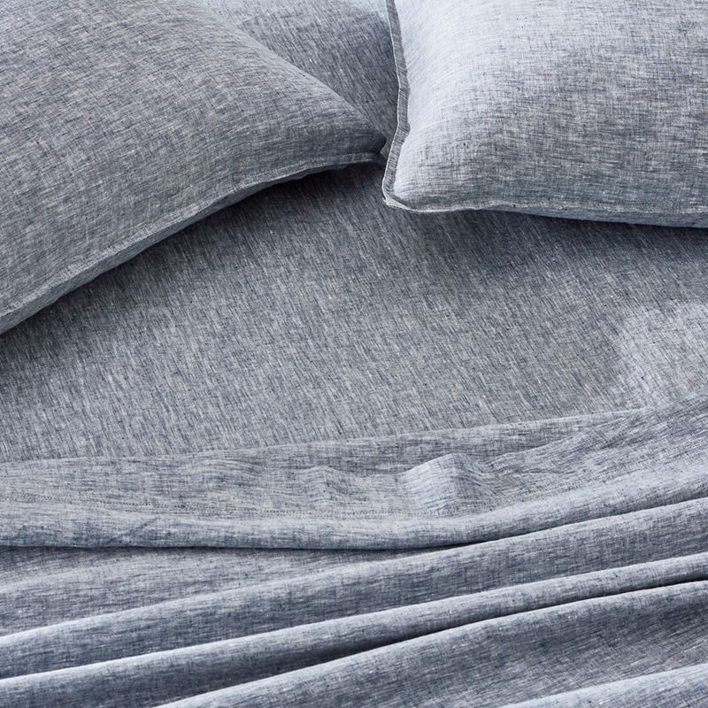 Vintage Washed Linen Navy Marle Sheet Separates