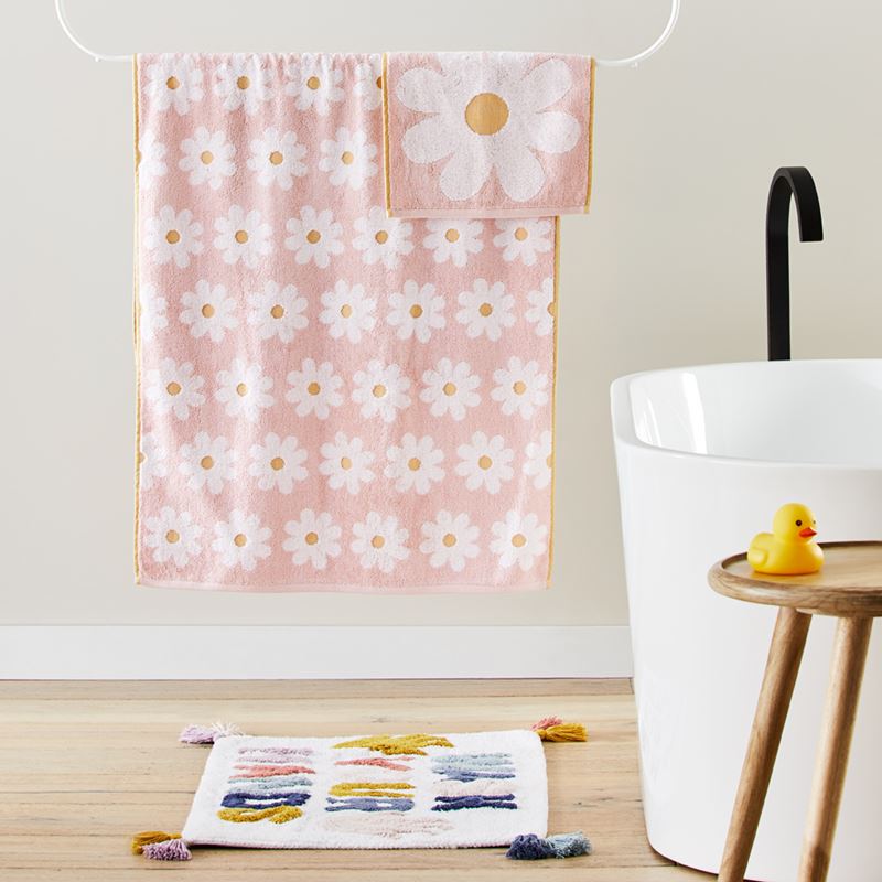 Daisy Floral Pink Face Washers Pack of 2