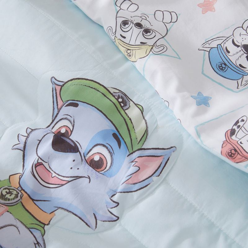 Paw Patrol Pals Ice Blue Quilted Cot Quilt Cover Set