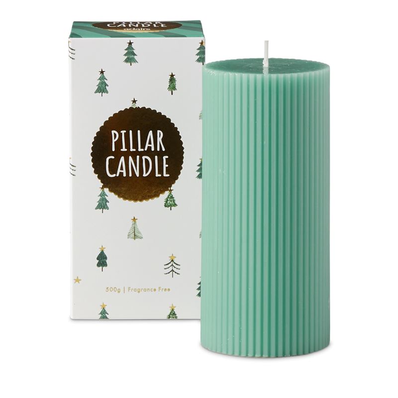 Christmas Pillar Green Candle