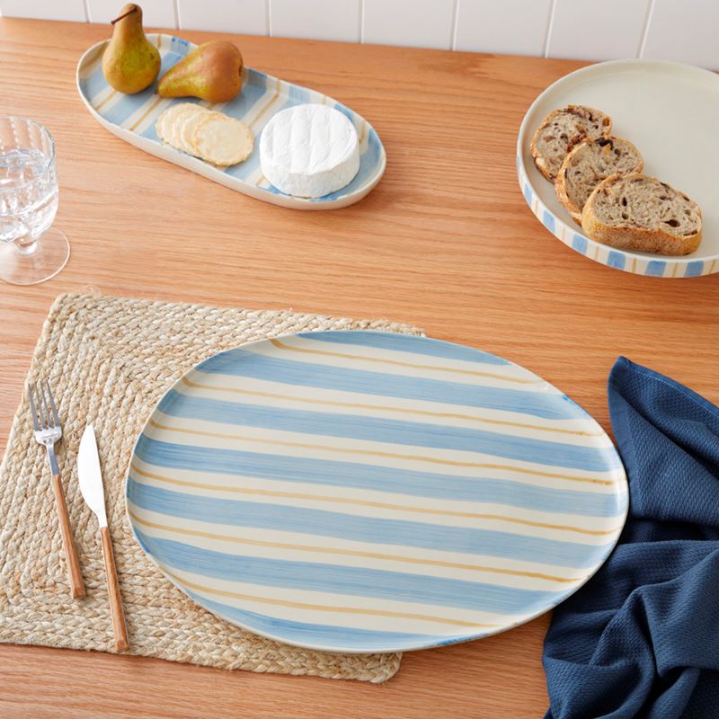 Soho Blue Stripe Servingware