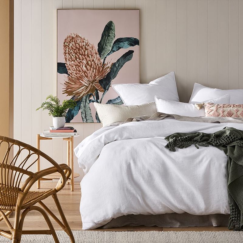 Vintage Washed Linen White Pillowcase