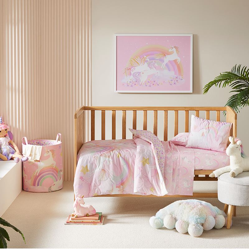 Unicorn Squad Pink Quilted Quilt Cover Set