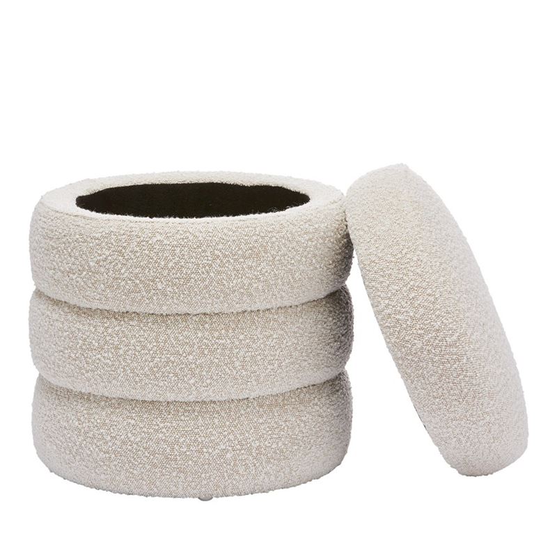 Memphis Cream Boucle Storage Ottoman