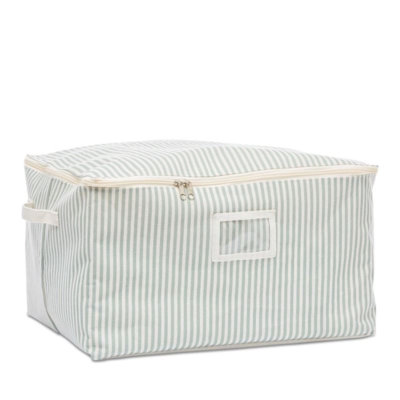Green Pinstripe Storage Bags