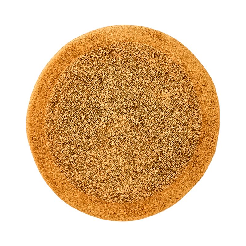 Nicola Mustard Combed Cotton Circle Bath Mat