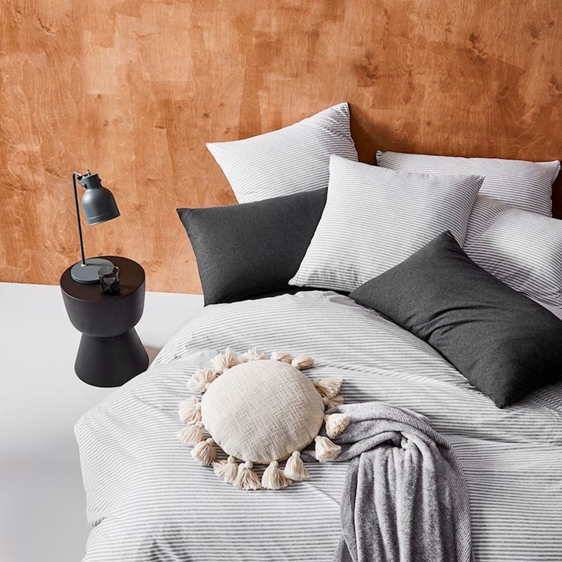 Ultra Soft Jersey Grey Stripe Pillowcase