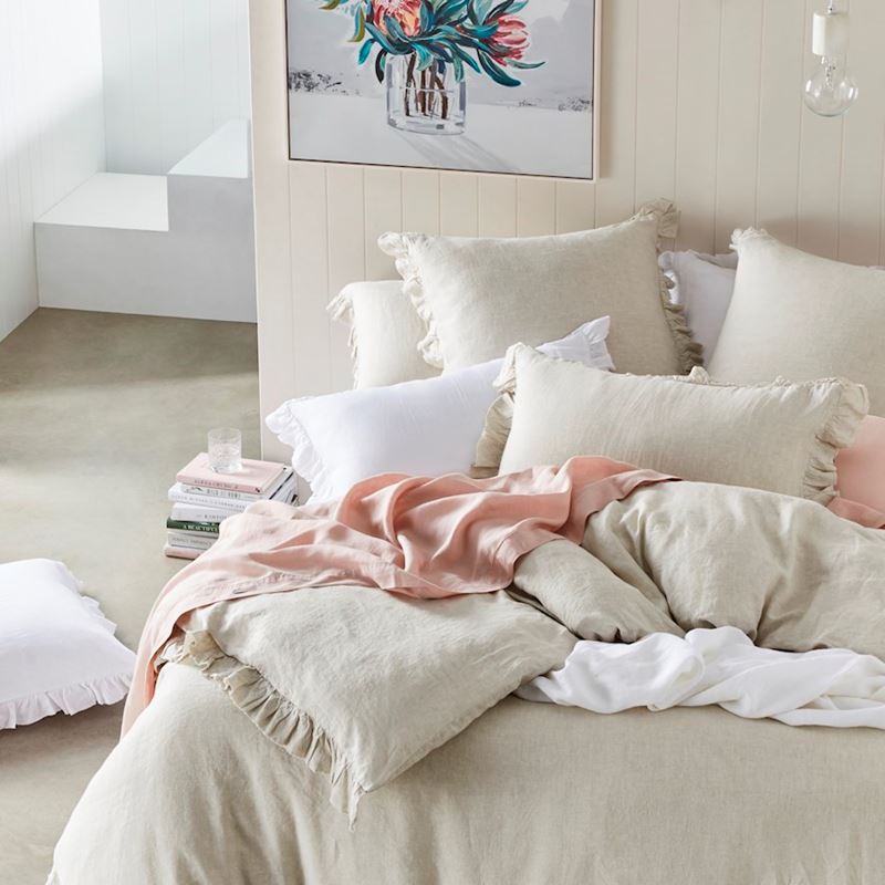 Vintage Washed Linen Linen Ruffle Quilt Cover Separates