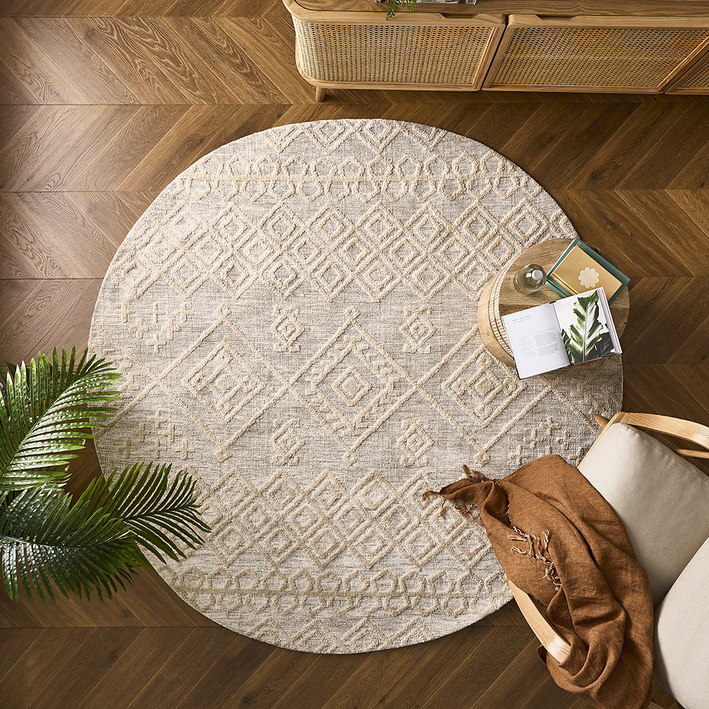 Ohio Natural Marle Round Rug