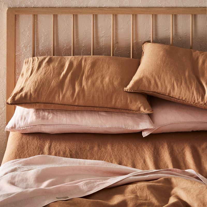 Vintage Washed Linen Nude Pink Sheet Separates