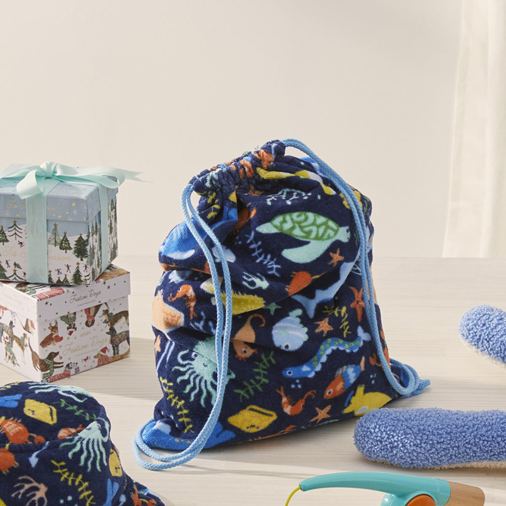 Kids Sealife Terry Beach Bag