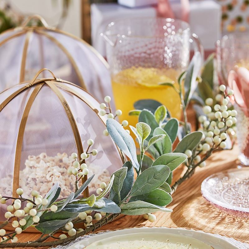 Hanoi White & Natural Large Food Cover