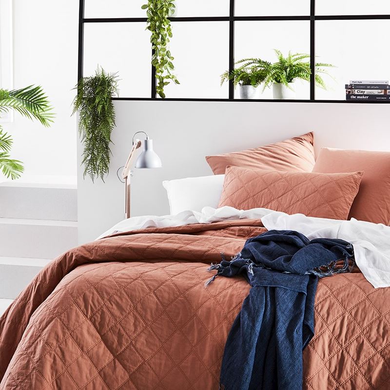 Stonewashed Cotton Earth Quilted Coverlet Separates